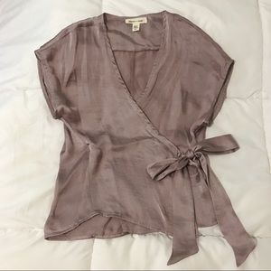 silence + noise Silky Wrap Top